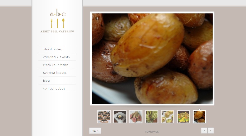 Screen grab of website for catering company in Hoboken, NJ