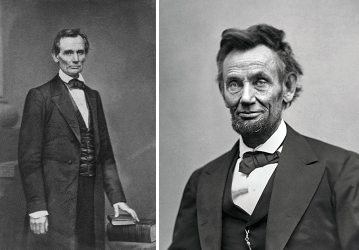 Photos of Abraham Lincoln before and after the Civil War